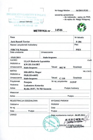 metryka FIRCYK